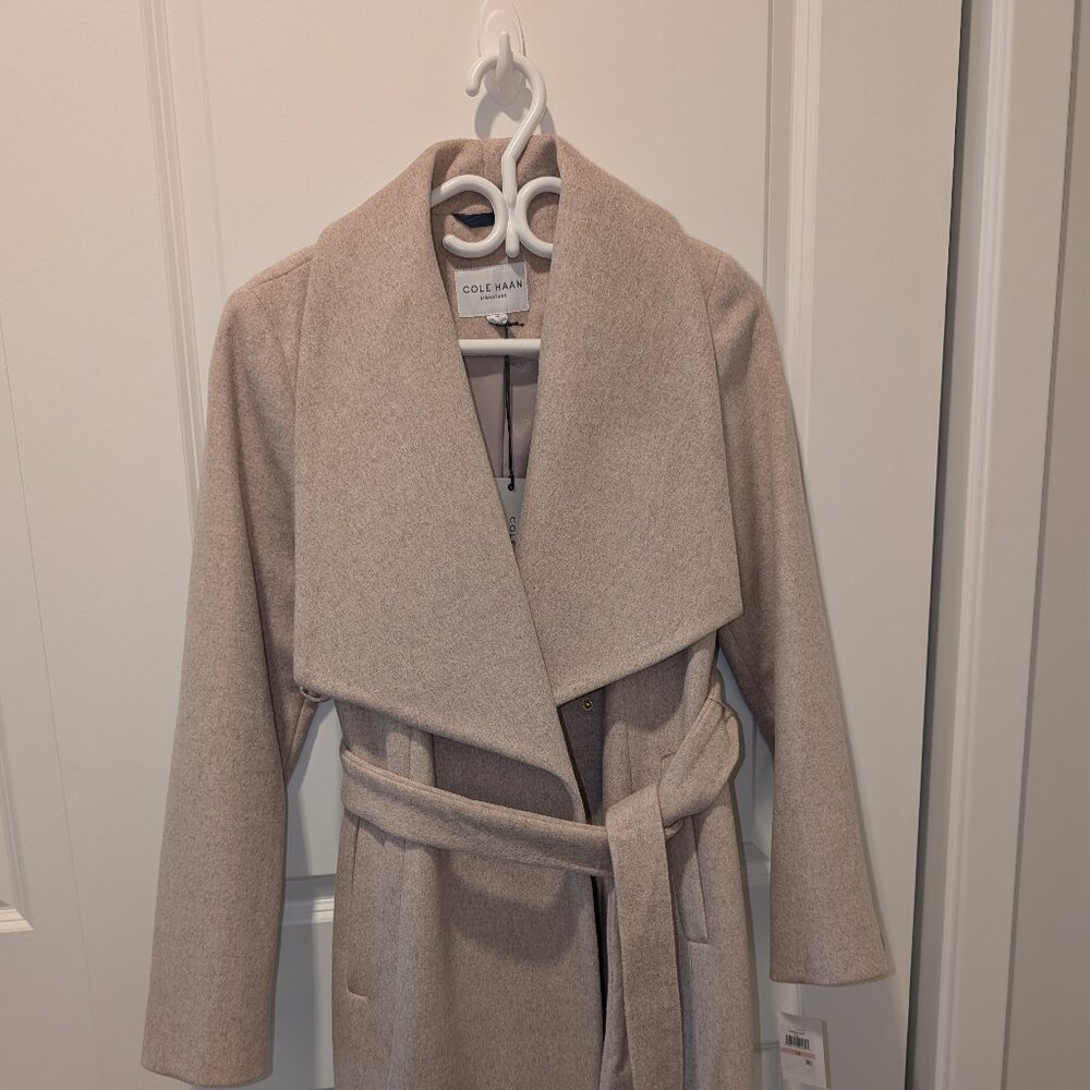 NWT Cole Haan Wool-blend Belted Trench Size 10